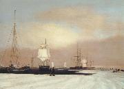 John Samuel Blunt Boston Harbor oil painting